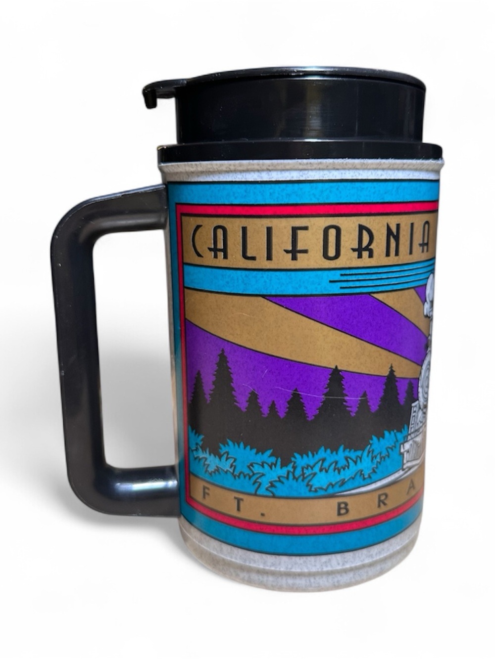 California Graphic Travel Mug - Purple & Teal